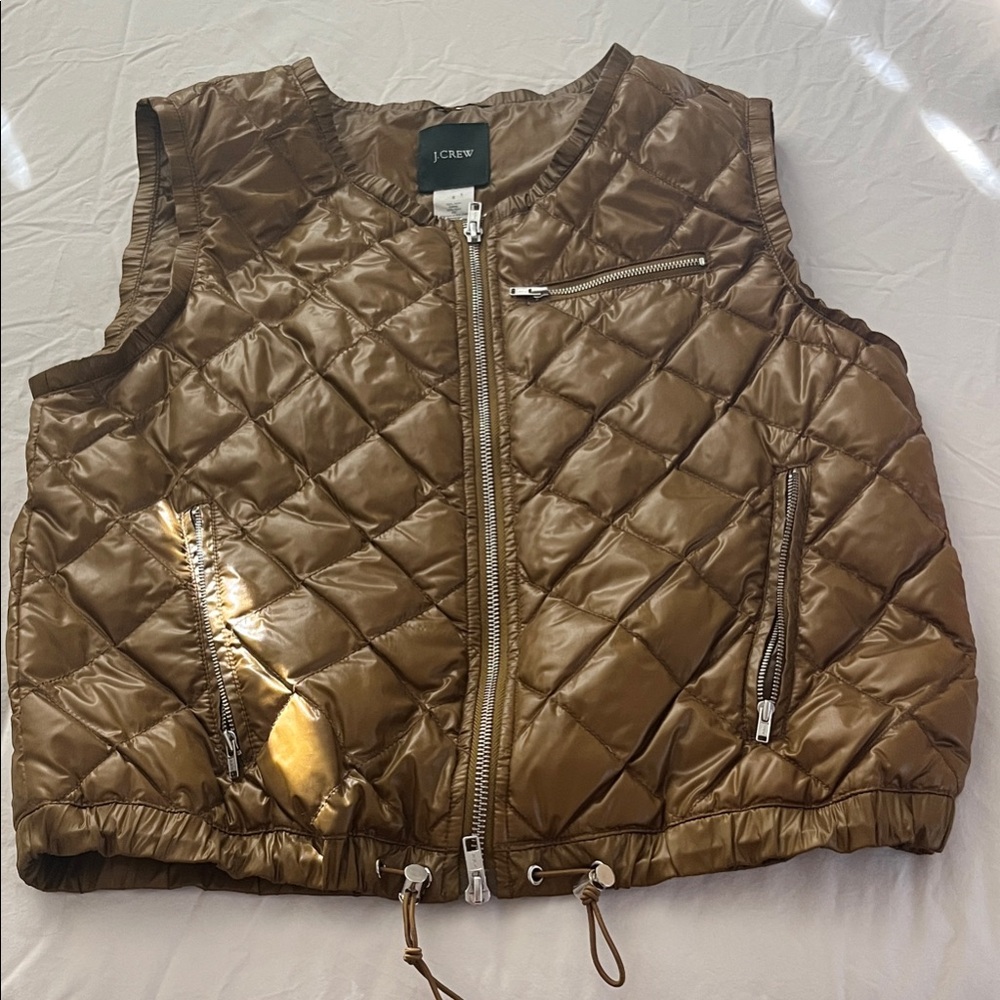 J. Crew Kids Shiny Quilted Vest - Tan